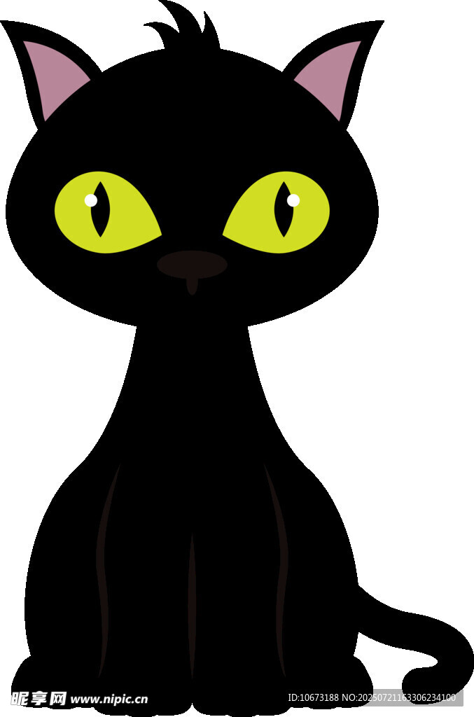 可爱黑猫插画
