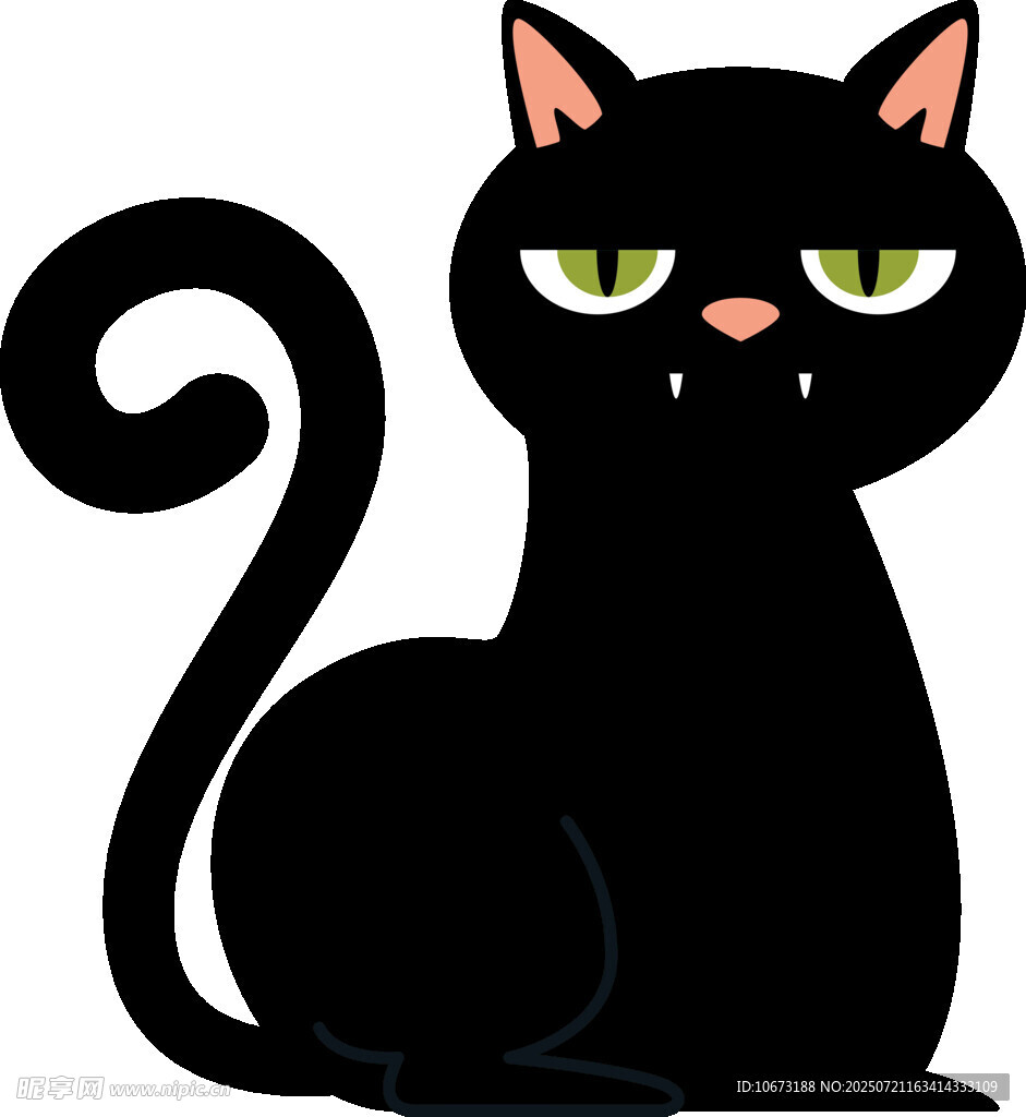 可爱黑猫卡通形象