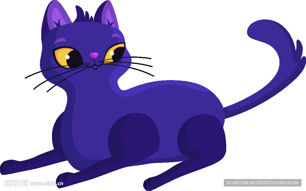 紫色猫咪卡通形象