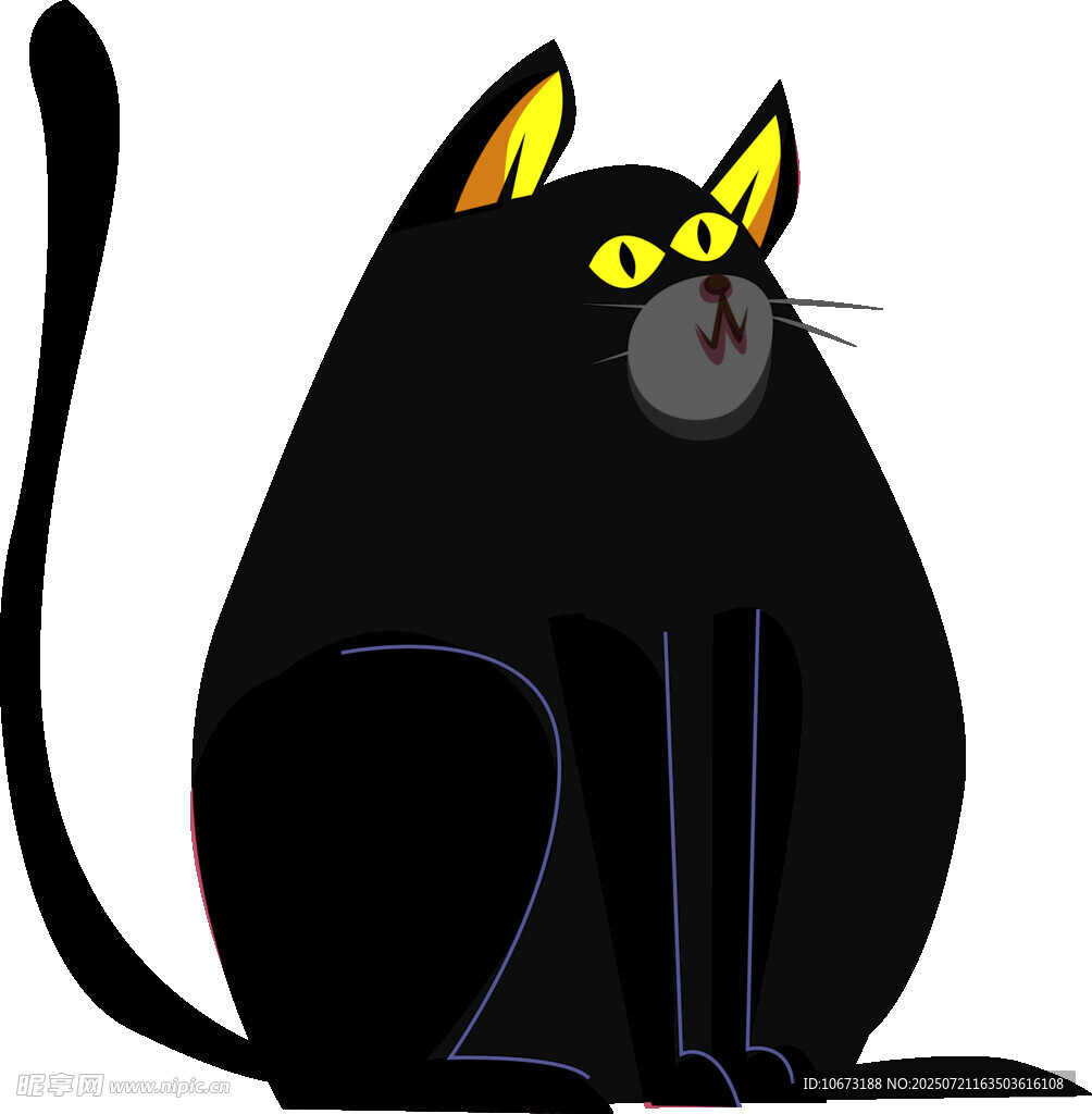坐着的黑猫