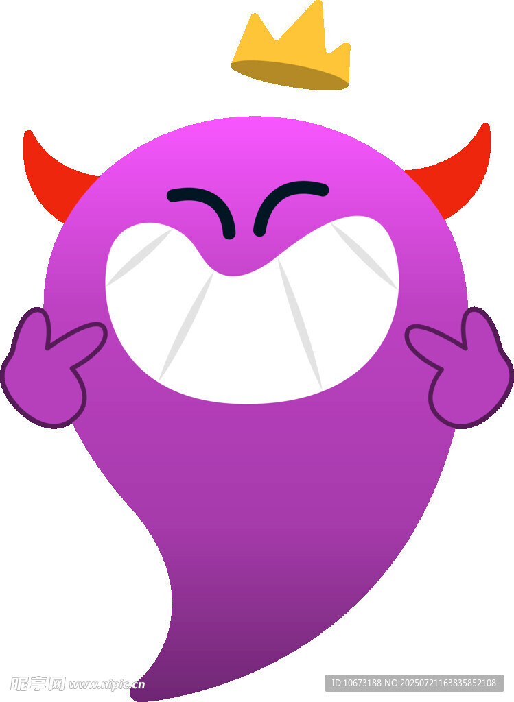 戴皇冠的俏皮小恶魔