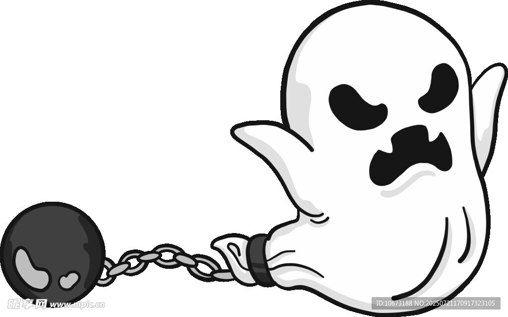 幽灵被铁球铁链束缚