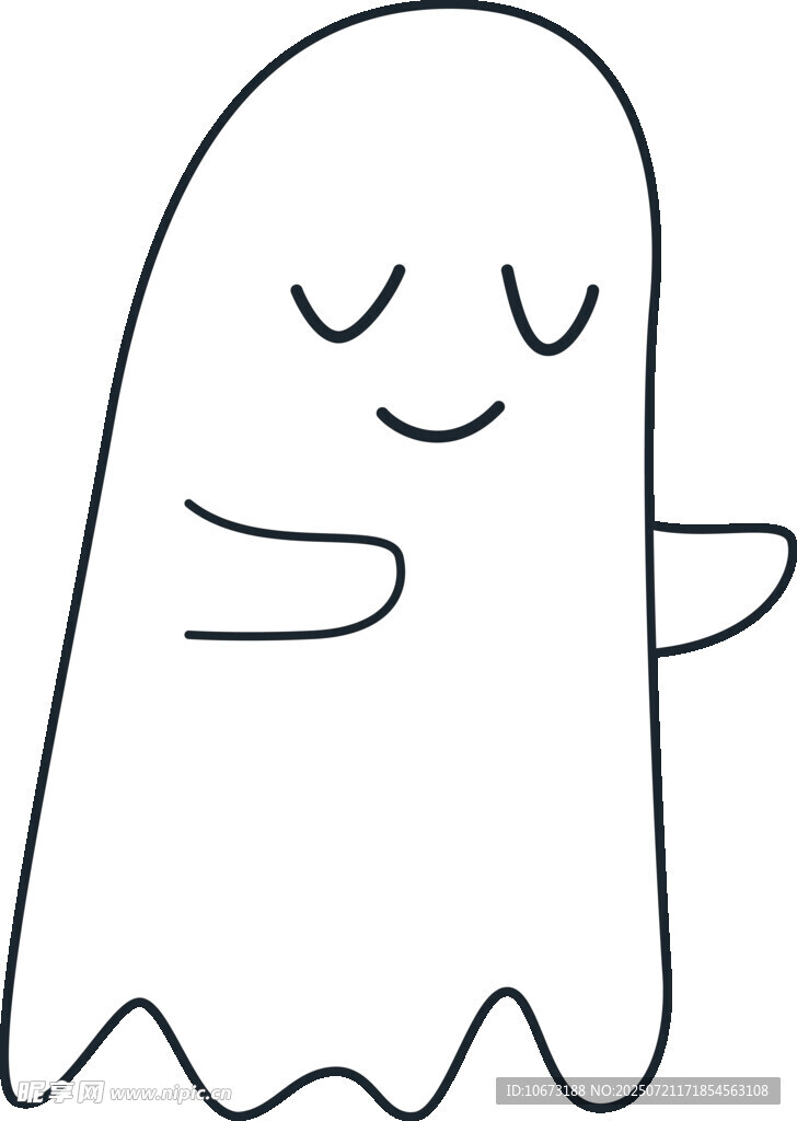 可爱幽灵简笔画形象