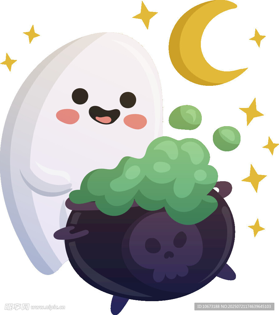 幽灵与魔法药水的奇幻场景