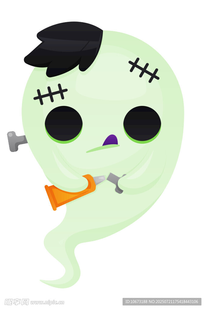 可爱幽灵吹喇叭