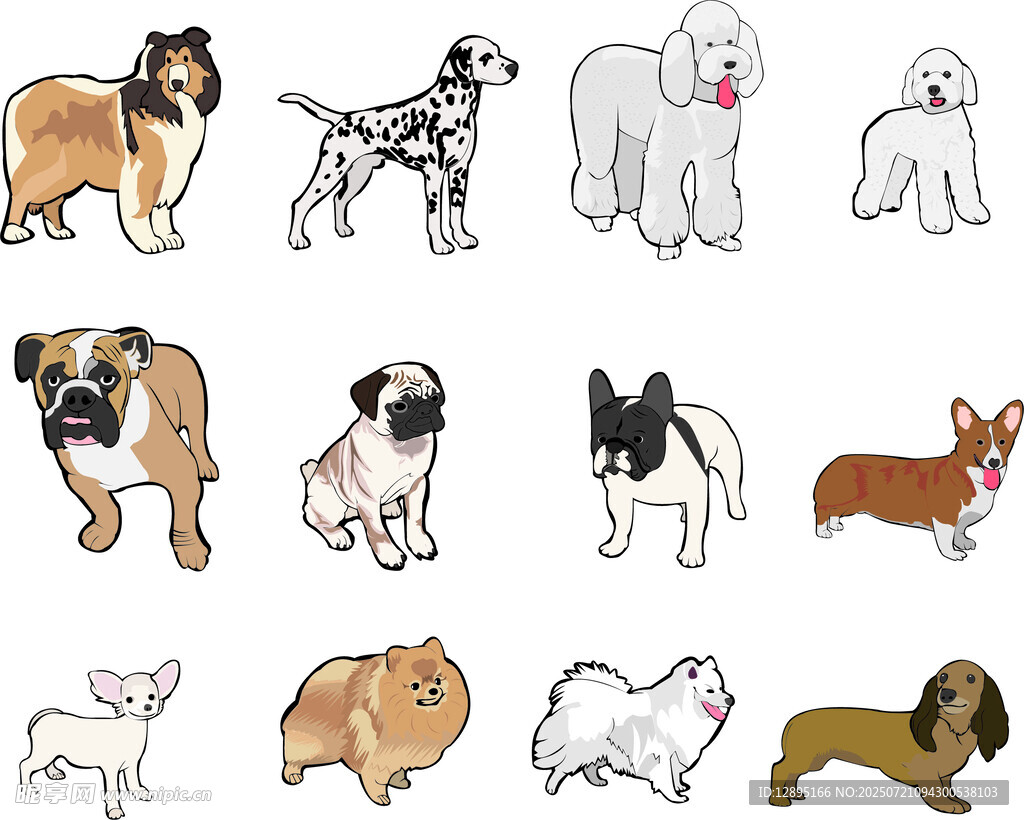 多样萌犬插画集合