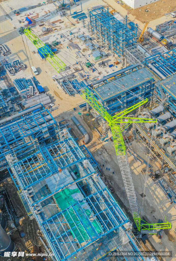 城市建筑工地俯瞰景象