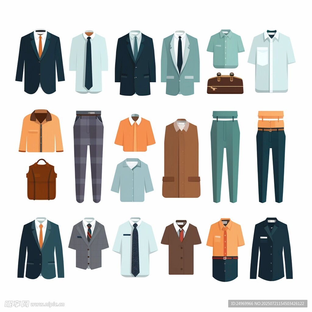 多样男士服装展示