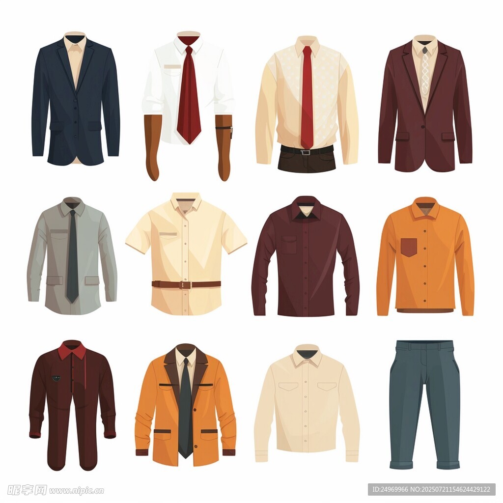 多样男士服装展示