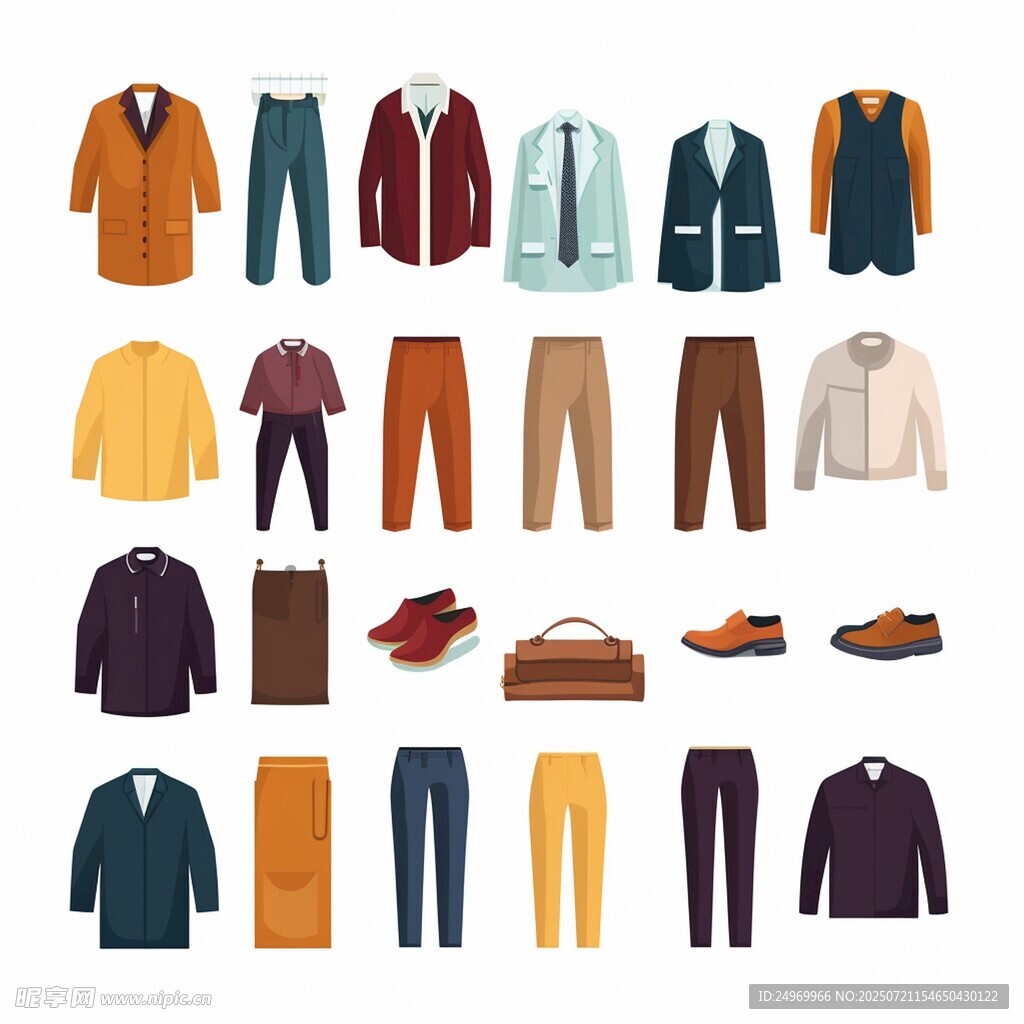 多样男士服饰展示