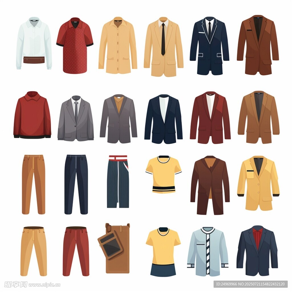 多样男士服装展示