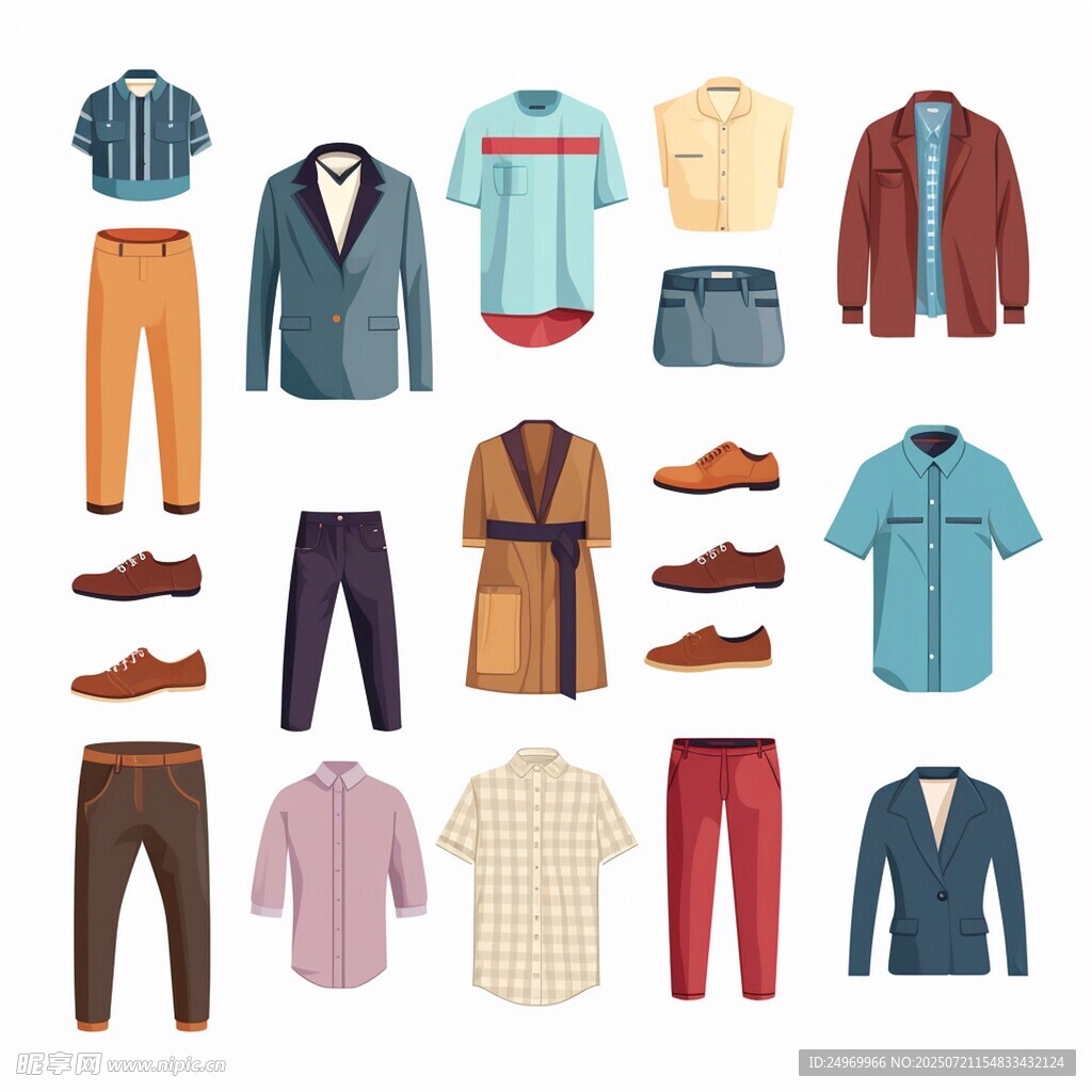 多样男士服装展示