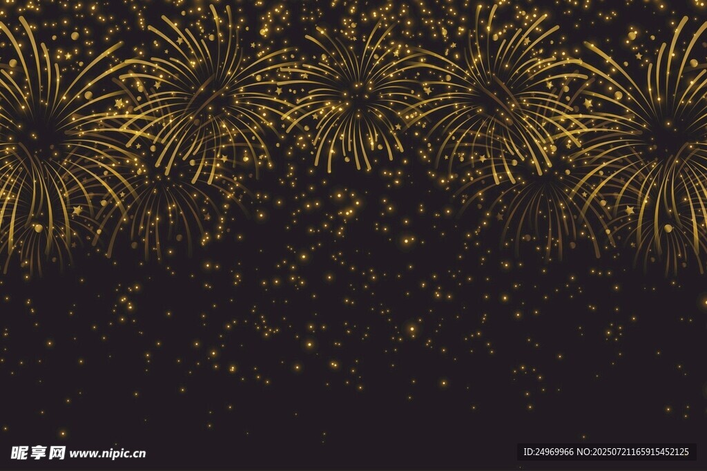 金色烟花夜空背景图