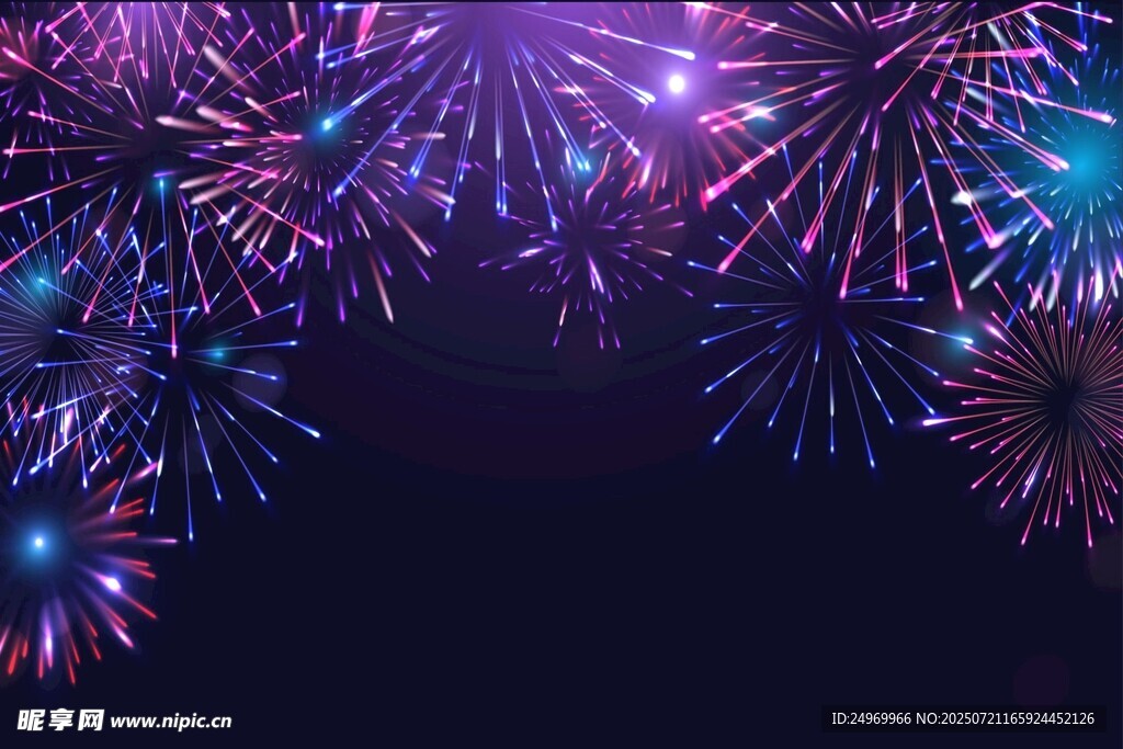 绚丽烟花绽放夜空