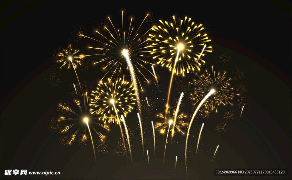 璀璨烟花绽放夜空