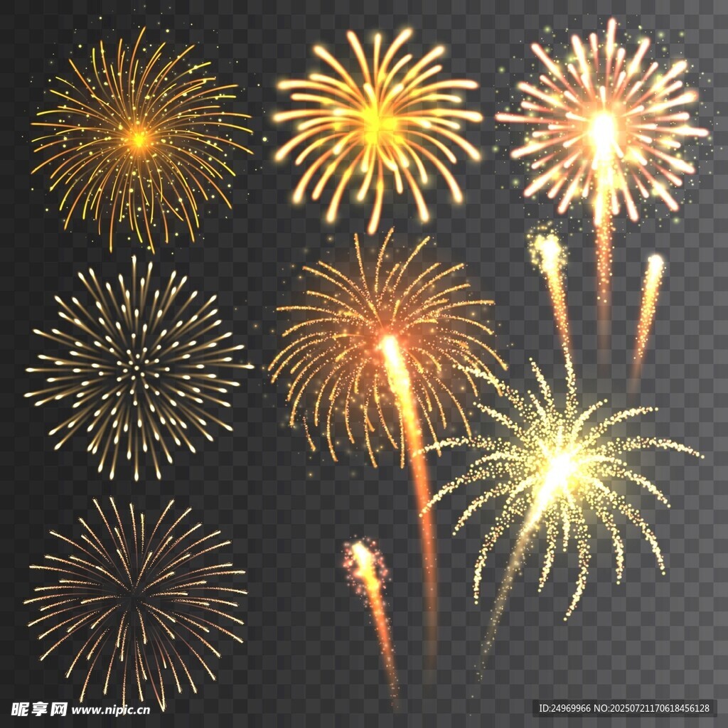 绚丽多彩烟花矢量素材
