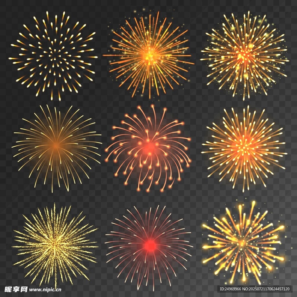 绚丽多彩烟花图案素材