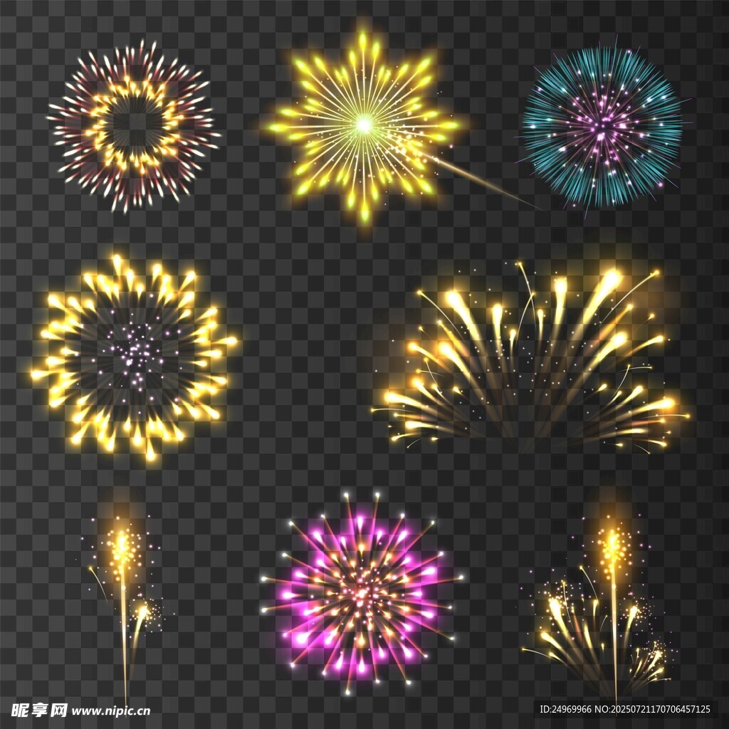 绚丽多彩烟花特效素材