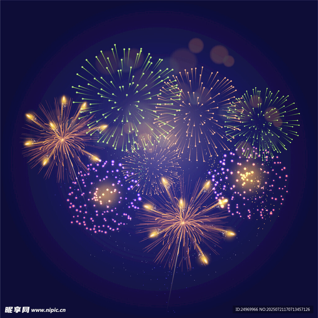 绚丽烟花绽放夜空