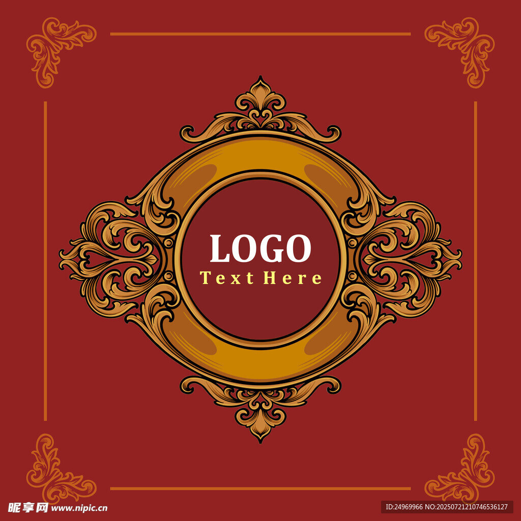 复古华丽LOGO设计模板