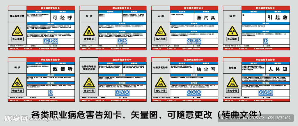 职业病危害告知卡牌标识