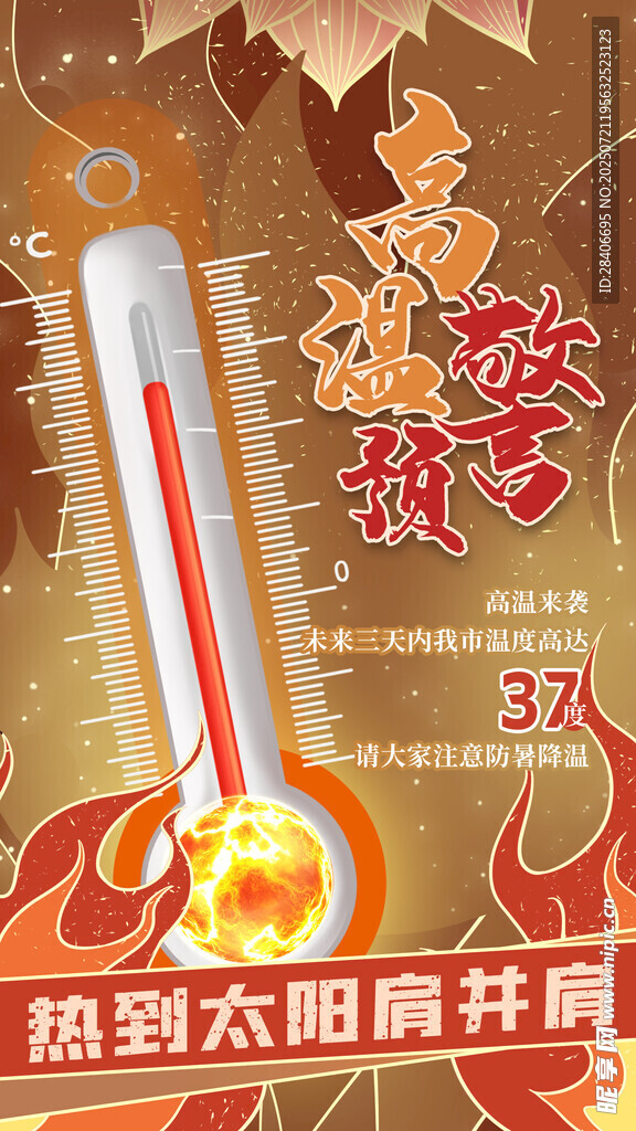 高温预警海报