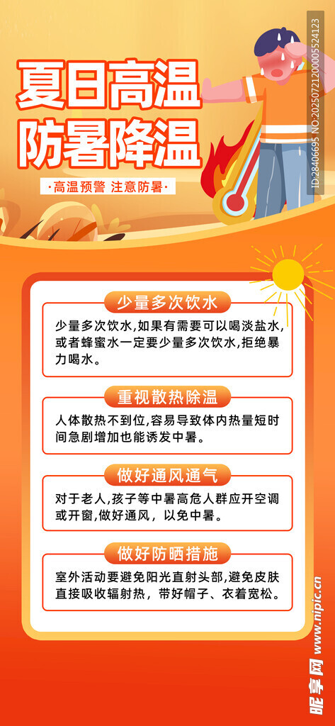高温预警海报