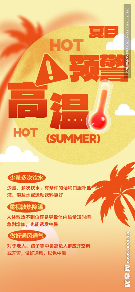 高温预警海报
