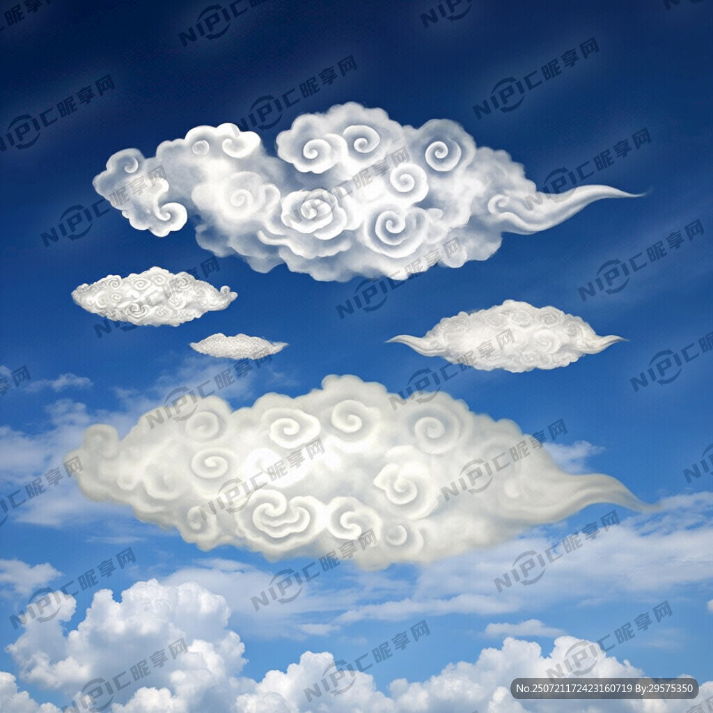 中式古典祥云 不配蓝天  