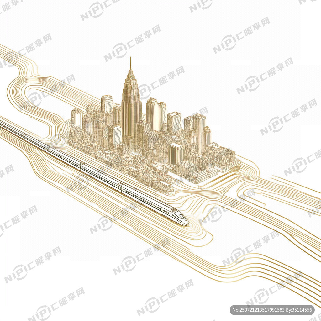 矢量长沙城际金色图
