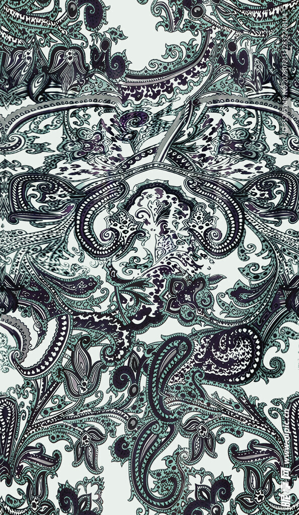 复古佩斯利花纹图案
