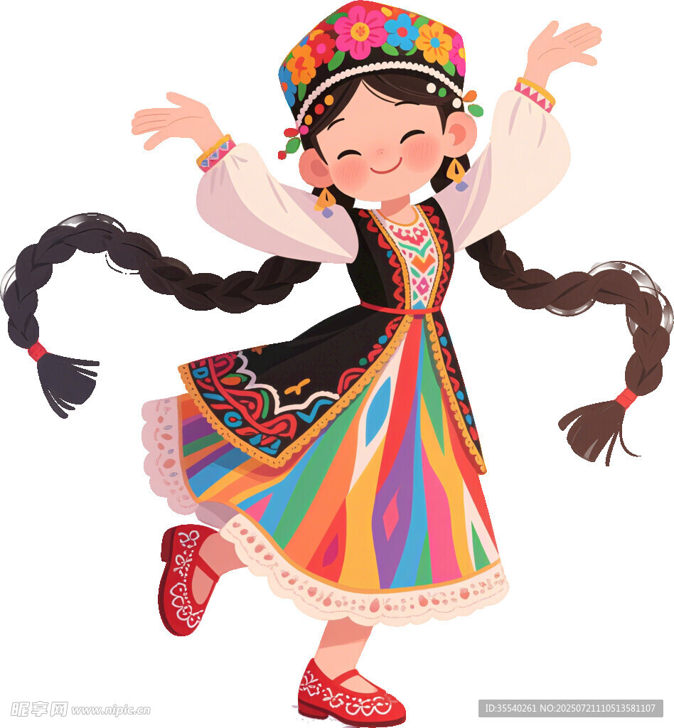 卡通 民族姑娘
