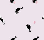 黑猫图案粉色背景装饰图