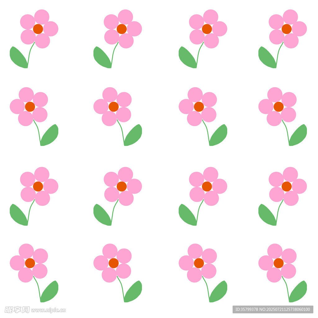 粉色小花无缝图案背景