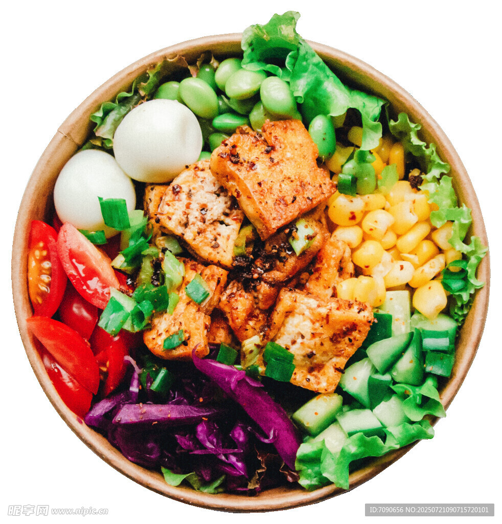 美味鸡肉蔬菜沙拉碗