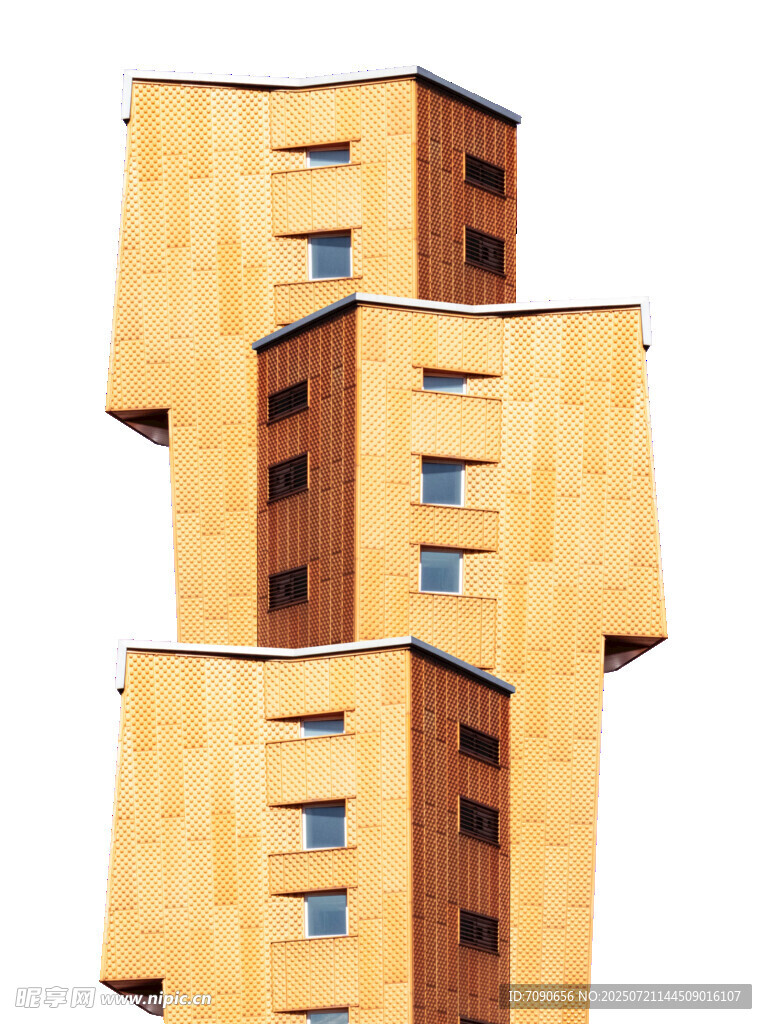 堆叠的多层建筑模型