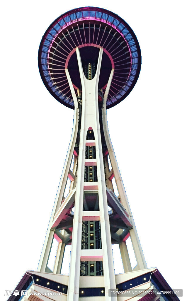 太空针塔建筑外观特写