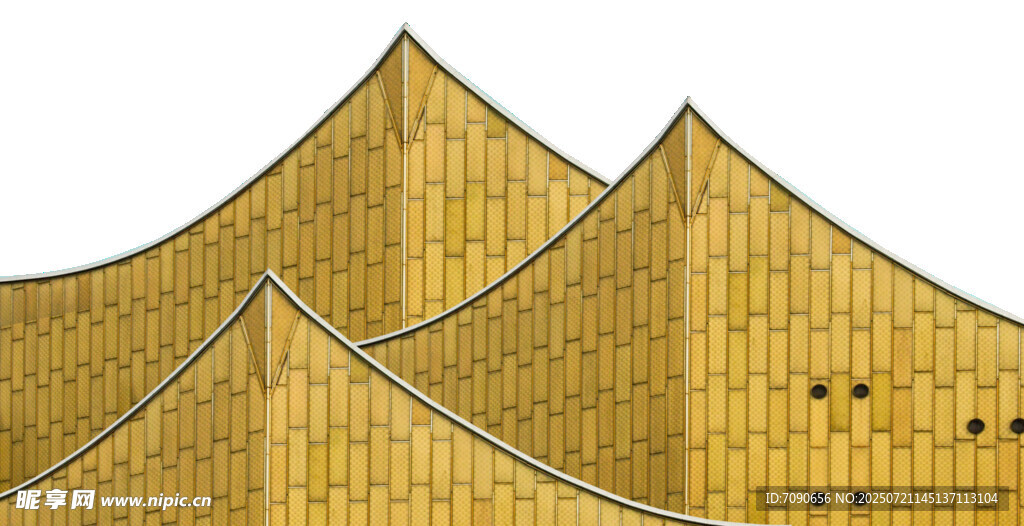 金色山峦建筑景观图