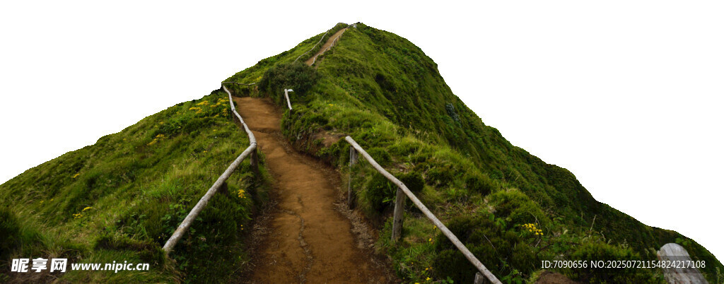 山间小径绿意盎然的攀登路