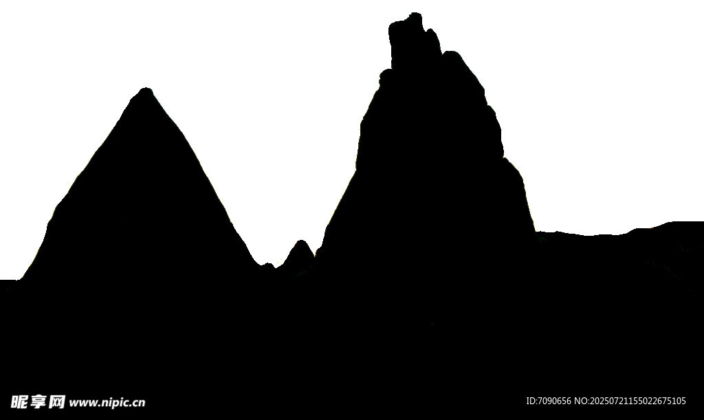 黑色山峰剪影