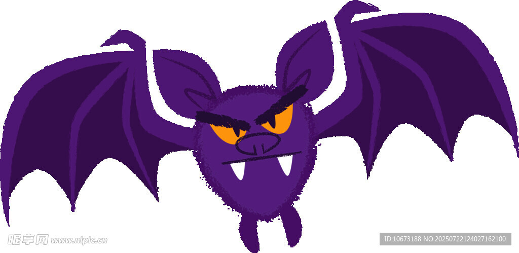 紫色恶魔蝙蝠插画