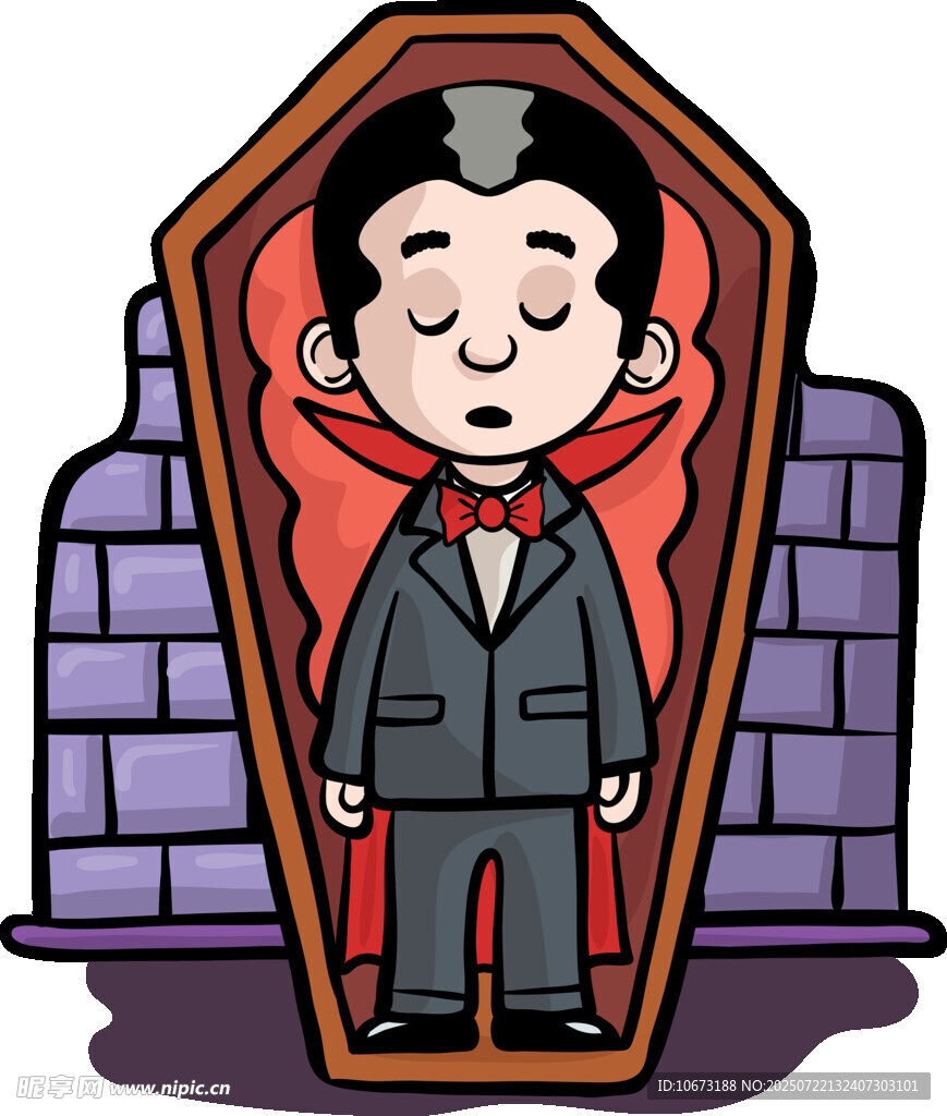 棺材中的西装男子