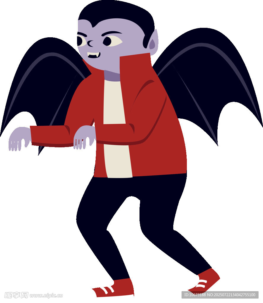 吸血小恶魔形象插画
