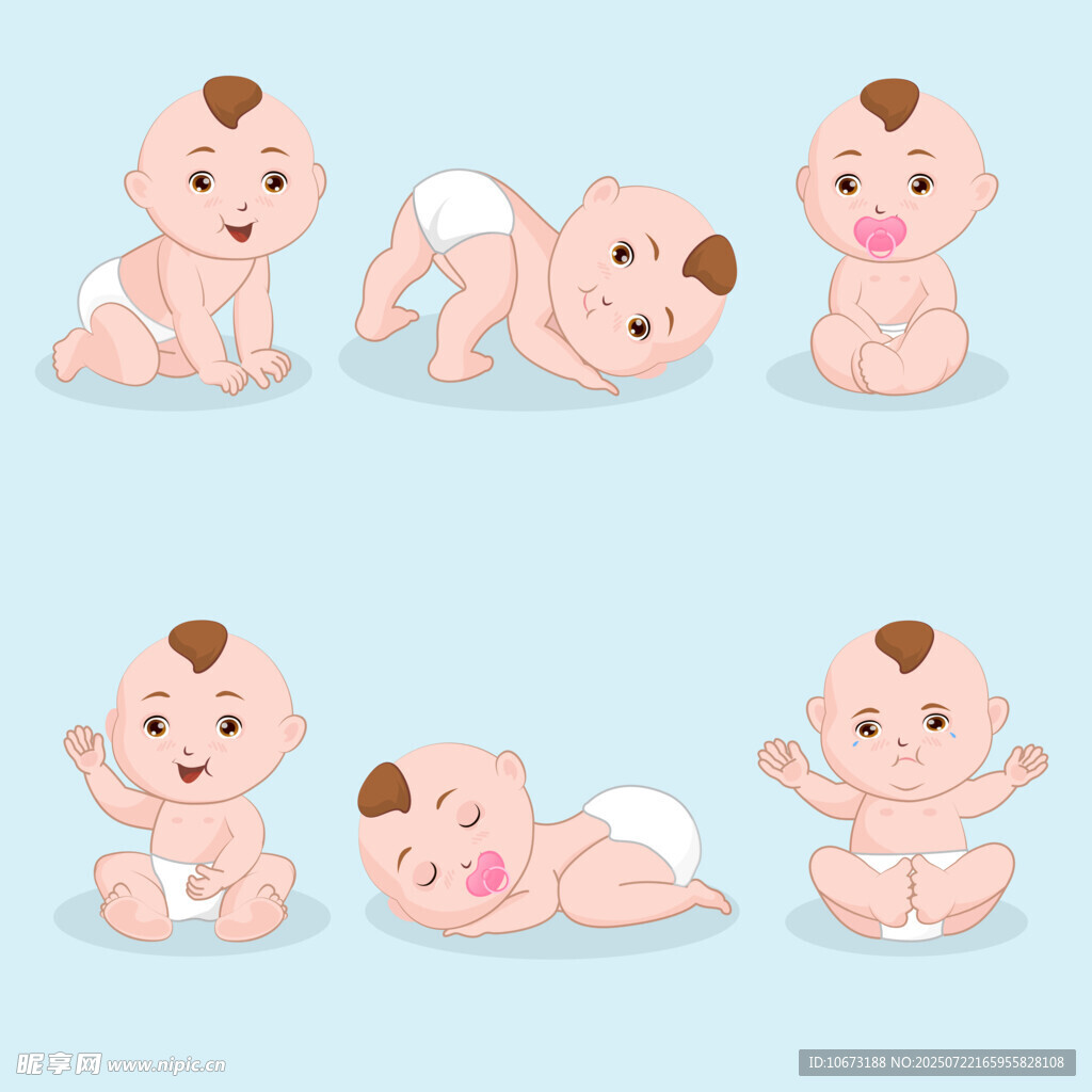 可爱婴儿多样姿态