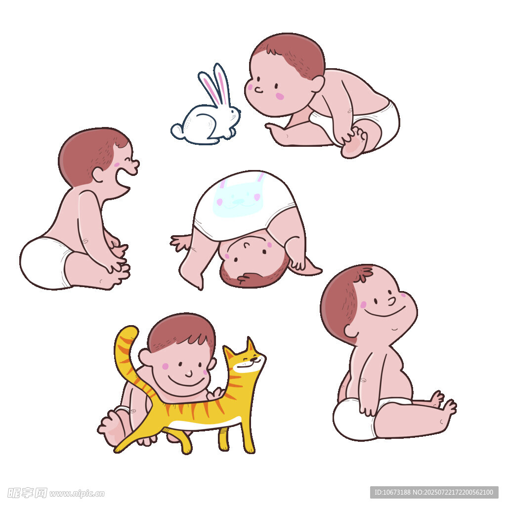 可爱婴儿动态插画