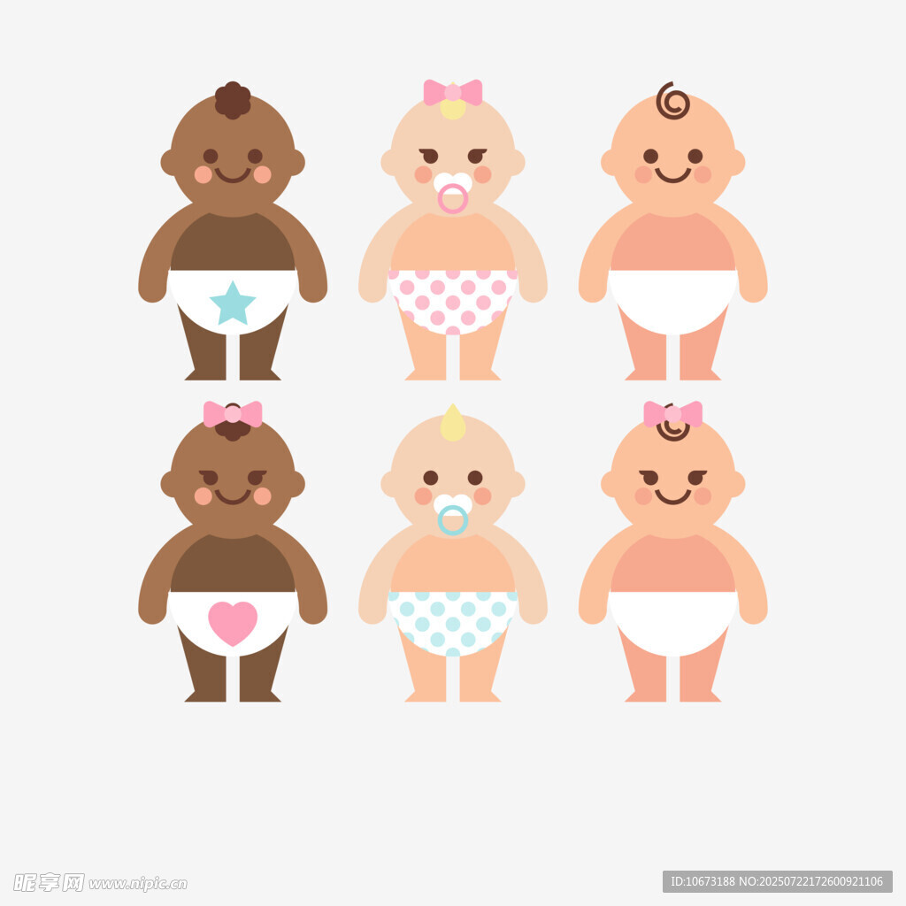 可爱婴儿插画集合