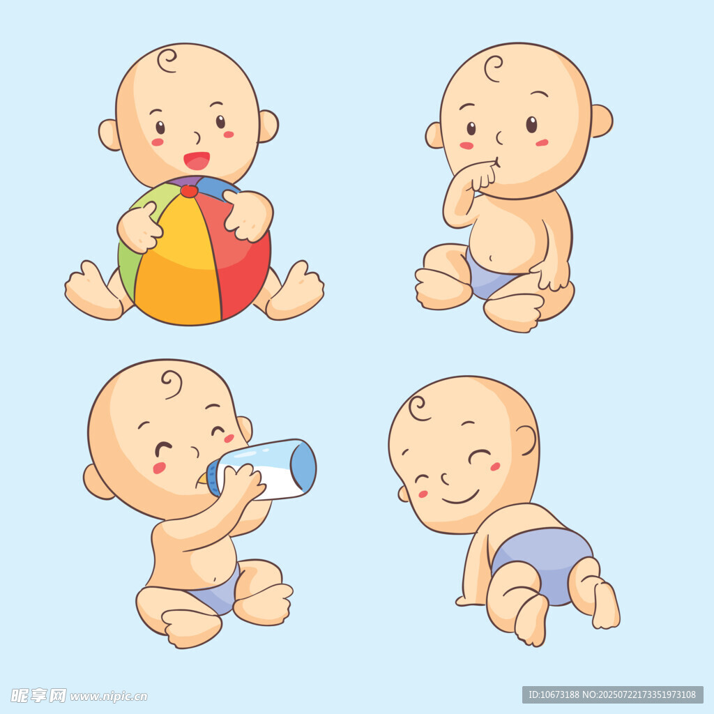 可爱婴儿的趣味日常瞬间