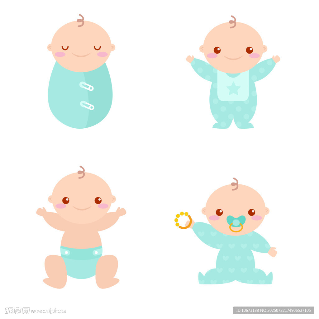 可爱婴儿形象插画