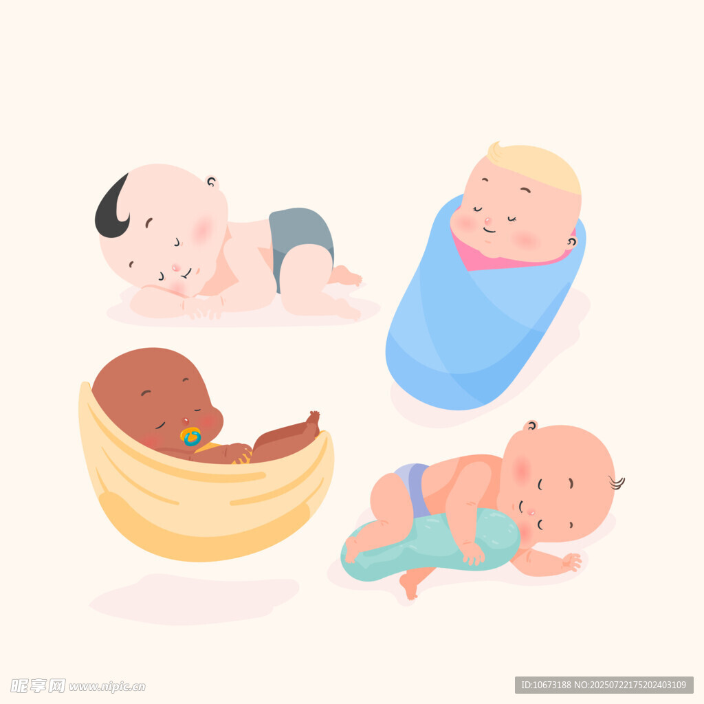 可爱萌趣的婴儿姿态展示