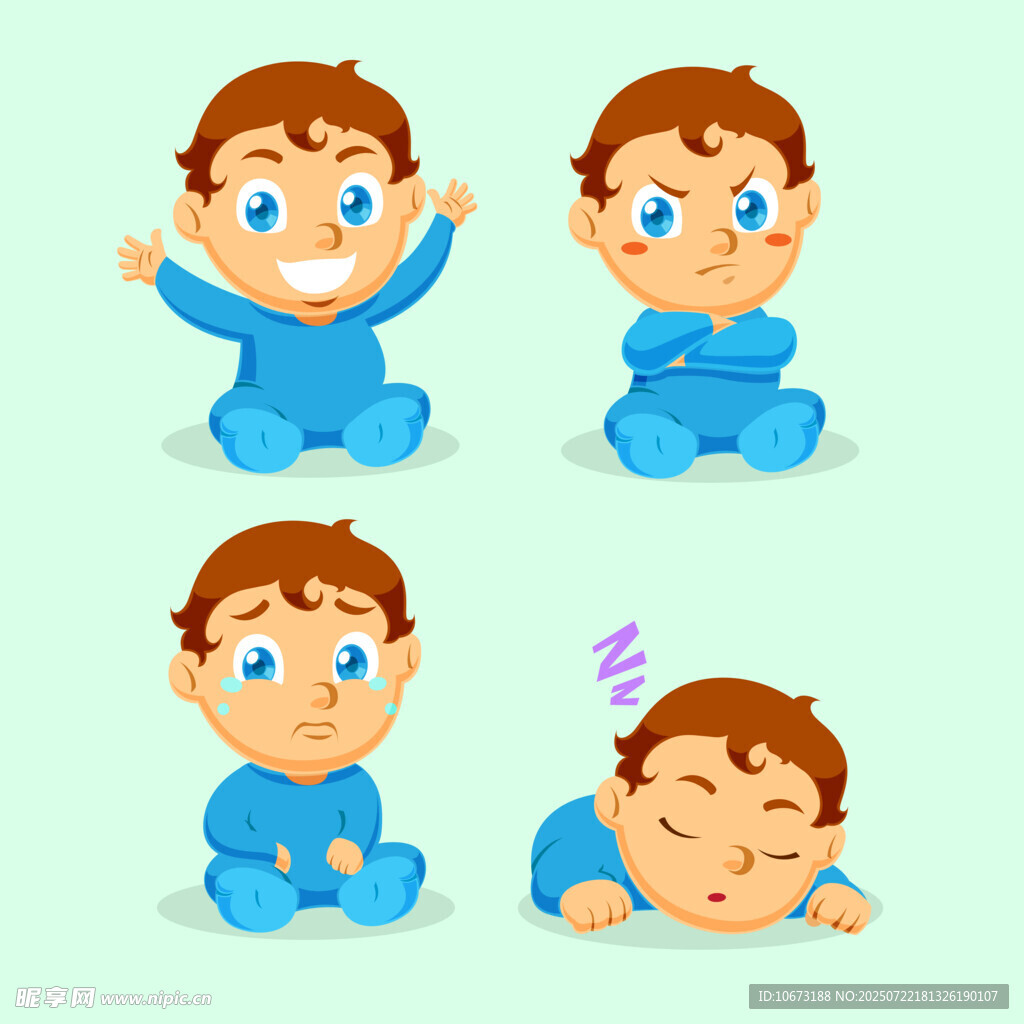 小孩多样表情与姿态
